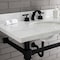 Kingston Brass KVPB36MOQ0 36-Inch Carrara Marble Console Sink, Marble White/Matte Black KVPB36MOQ0 - alternate 2